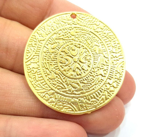 Gold Pendant Medallion Pendants Gold Plated Pendant (38mm)  G6601