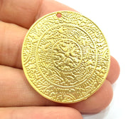 Gold Pendant Medallion Pendants Gold Plated Pendant (38mm)  G6601
