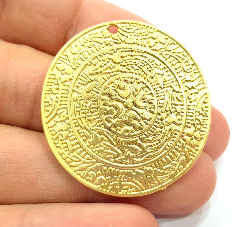Gold Pendant Medallion Pendants Gold Plated Pendant (38mm)  G6601