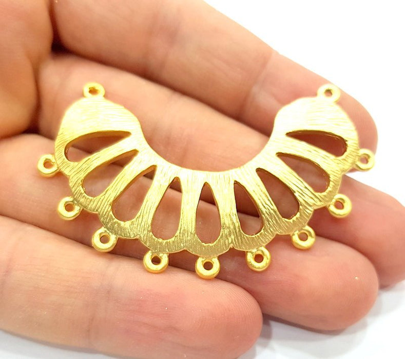 Gold Plated Necklace Connector Pendant  (61x19mm)  G6602