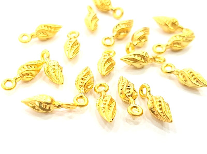 20 Gold Charms Gold Plated Charms (13x4mm) G6609