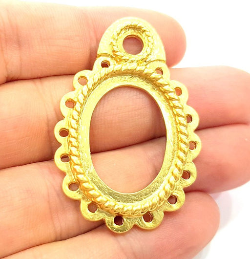 Gold Pendant Blank Pendants Gold Plated Pendant (50x35mm)  G6610