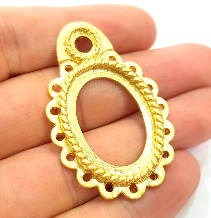 Gold Pendant Blank Pendants Gold Plated Pendant (50x35mm)  G6610