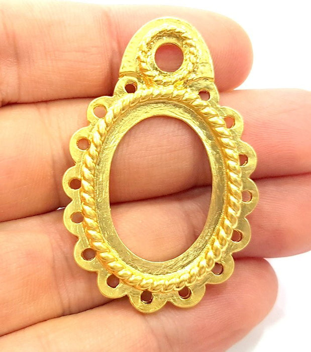 Gold Pendant Blank Pendants Gold Plated Pendant (50x35mm)  G6610