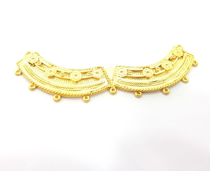 Gold Necklace Bar Pendant Collar Gold Plated Pendant (121x18mm)  G6985