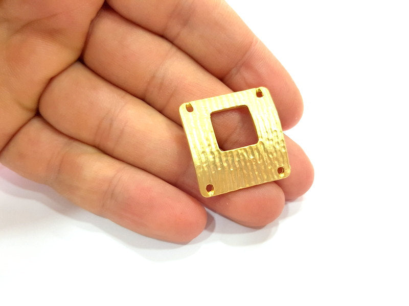 Gold Plated Necklace Connector Pendant  (27x27mm)  G6617