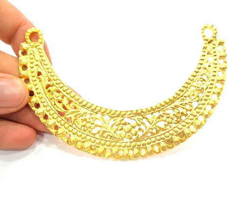 Gold Necklace Bar Pendant Collar Gold Plated Pendant (125x25mm)  G6624