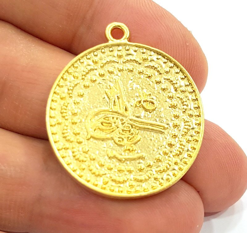 Ottoman Signature Pnedant  Gold Plated Ottoman Signature Charms (27mm)  G6628