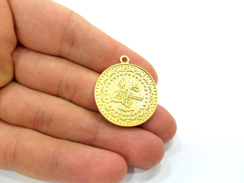 Gold Charms Gold Plated Ottoman Signature Charms (27mm)  G6628