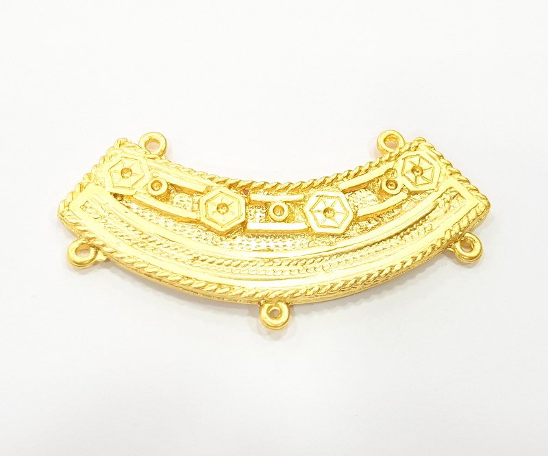 Gold Pendant Gold Plated Necklace Connector (62x18mm)  G6629