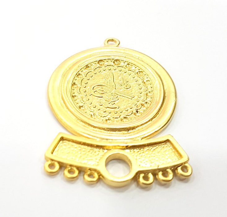 Gold Pendant Gold Plated Ottoman Signature Charms (60x40mm)  G6637