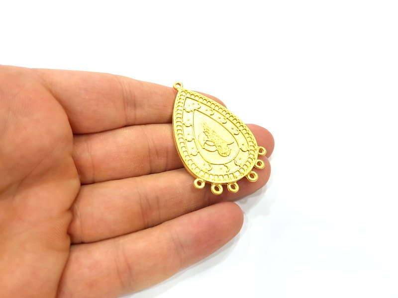 Gold Pendant Gold Plated Ottoman Signature Charms (52x34mm)  G6638