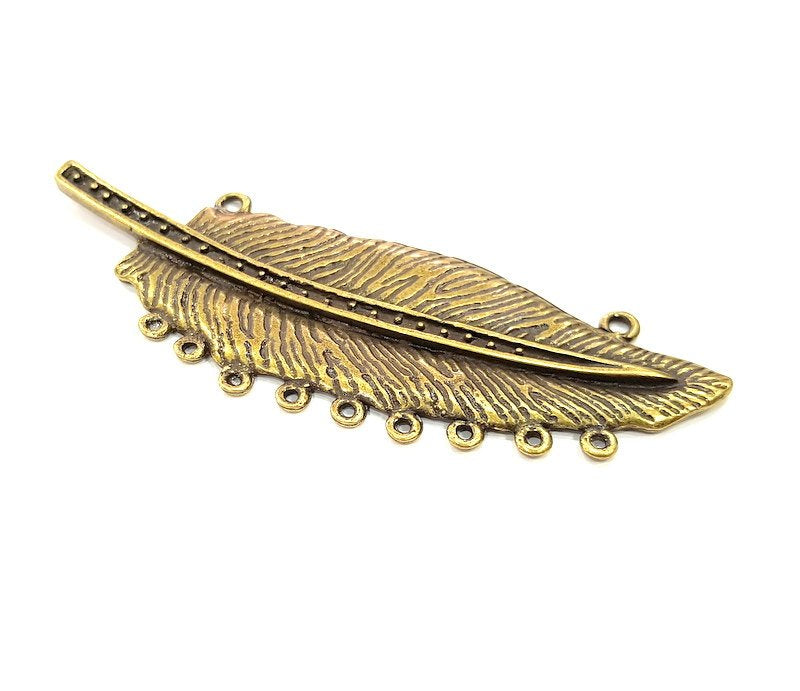 Leaf Pendant Antique Bronze Pendant (94x33mm) G14613