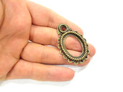 2 Antique Bronze Pendant Blank Bezel Settings Base Blank  Necklace Blank Mountings (50x34mm ) G6645