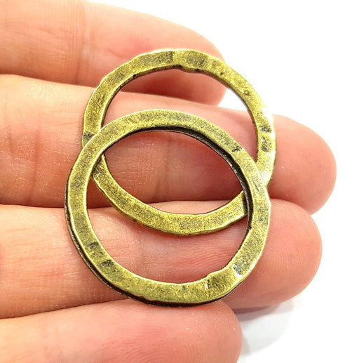 10 Antique Bronze Circle Connector Pendant (29mm) G17453
