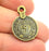 10 Antique Bronze Charms Ottoman Coin Signature Charms (17mm) G6648