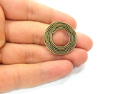3 Antique Bronze Circle Connector Pendant (29mm) G6650