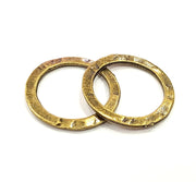 10 Antique Bronze Circle Connector Pendant (24mm) G6653