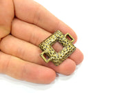2 Antique Bronze Necklace Connector Pendant  (36x27mm) G8425