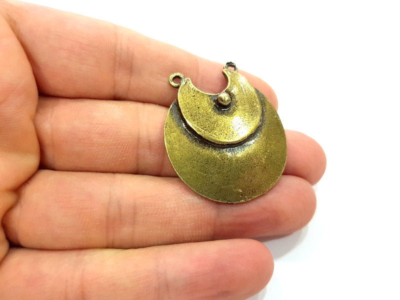 Antique Bronze Necklace Connector Pendant  (39x34mm) G6660