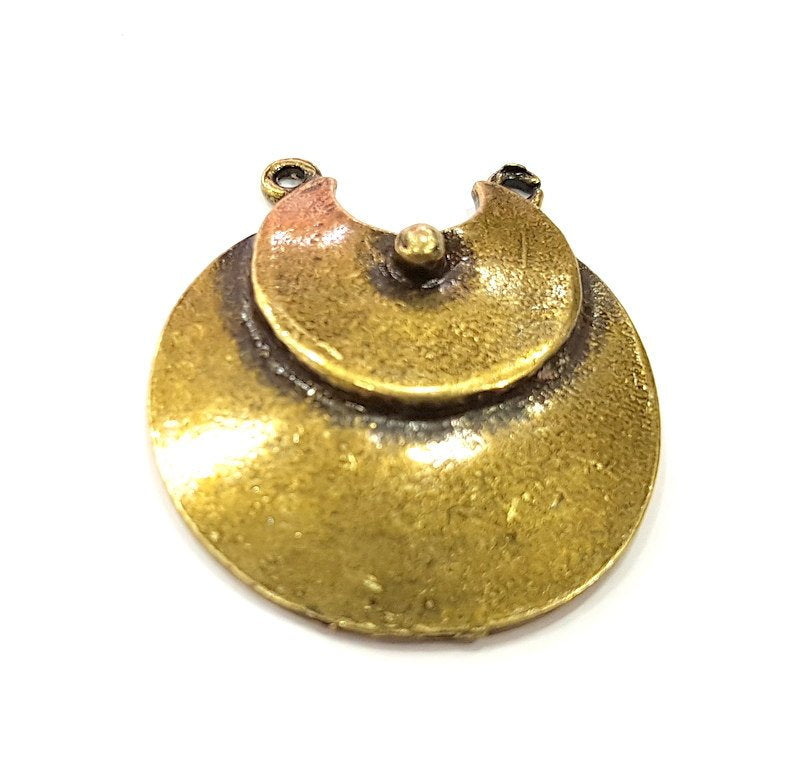 Antique Bronze Necklace Connector Pendant  (39x34mm) G6660