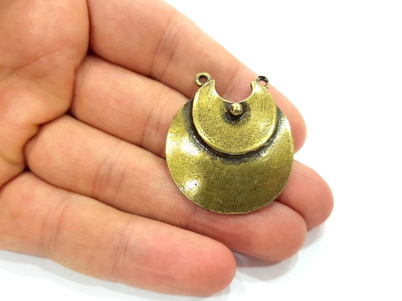 Antique Bronze Necklace Connector Pendant  (39x34mm) G6660