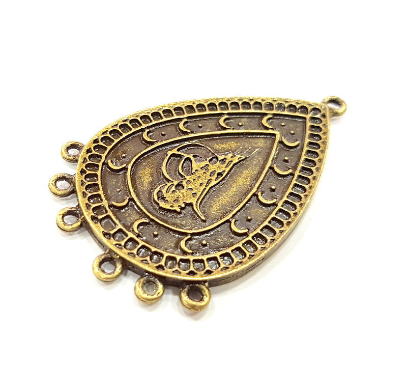 2 Antique Bronze Pendant  Necklace Connector (50x32mm) G6666