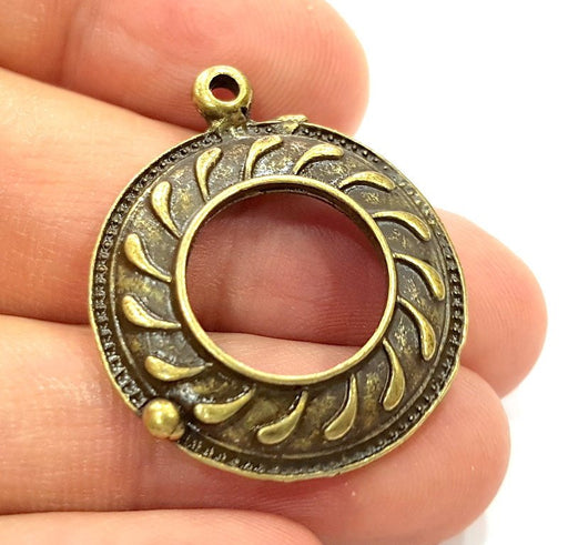 4 Antique Bronze Spiral Charms (30mm) G6671