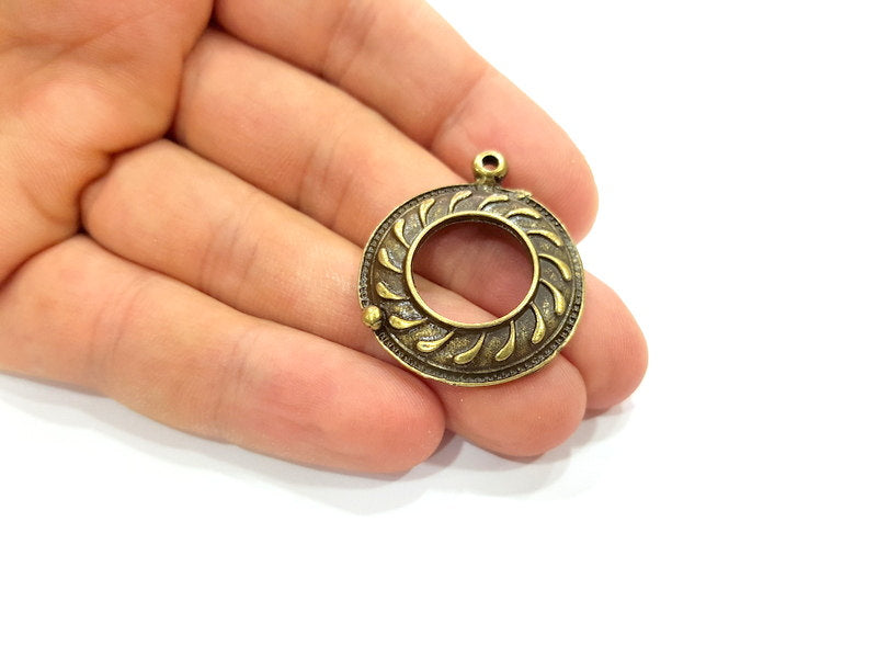 4 Antique Bronze Spiral Charms (30mm) G6671