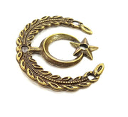 Antique Bronze Pendant Moon and Star Pendant  (55x50mm) G6673