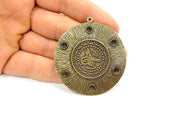 Ottoman Signature Pendant Antique Bronze Pendant Medallion Pendant  (53mm) G6675