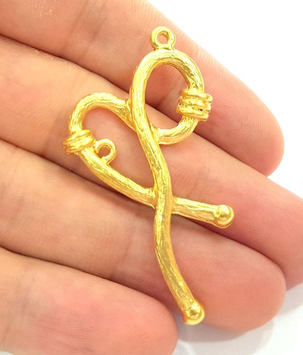 2 Gold Plated Charms (53x29mm)  G6238