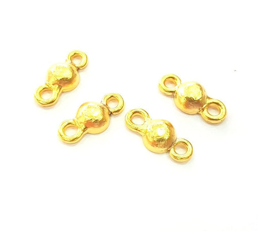 4 pcs (11x7 mm)  Gold Plated Metal Connector Charms G6240