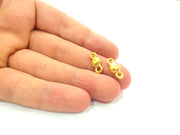 4 pcs (11x7 mm)  Gold Plated Metal Connector Charms G6240
