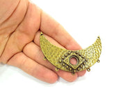 Hammered Moon Pendant Antique Bronze Pendant (84x33mm) G6243