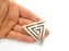 Antique Silver Plated Triangle Pendants (60mm) Antique Silver Plated Metal  G6253