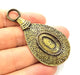 Antique Bronze  Pendant Blank (70x35mm)  G6257