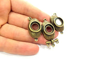 Antique Bronze Linked Pendants,Pendant Blank (55x49mm) G9004