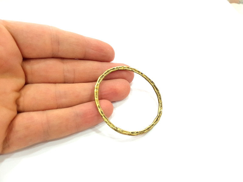60 Antique Bronze Circle Pendant Large Round  Connector ,Findings  (52mm) G6260