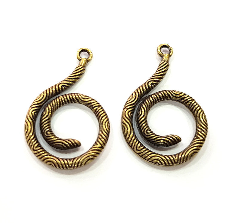 2 Pcs Antique Bronze Pendant Component , Earring Component,  (34x22mm) G6265