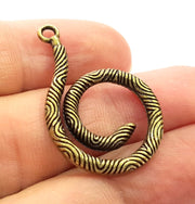 2 Pcs Antique Bronze Pendant Component , Earring Component,  (34x22mm) G6265