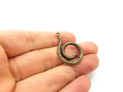 2 Pcs Antique Bronze Pendant Component , Earring Component,  (34x22mm) G6265