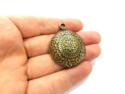Antique Bronze Medallion Pendant (35mm) G9785