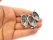 Antique Silver Plated  Pendant Blank , Linked Pendants (54x45mm)  G16739