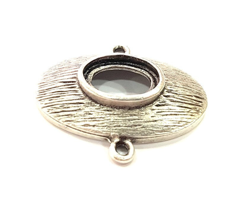 2 Pcs Antique Silver Plated  Pendant Blank , Linked Pendants (33x30mm)  G9439
