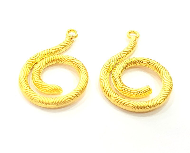 2 Gold Plated Charms (34x22mm)  G6283