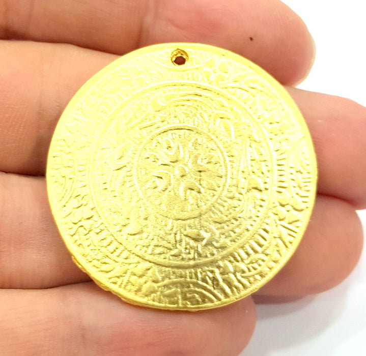 Gold Plated Medallion Pendants (40mm)  G6601