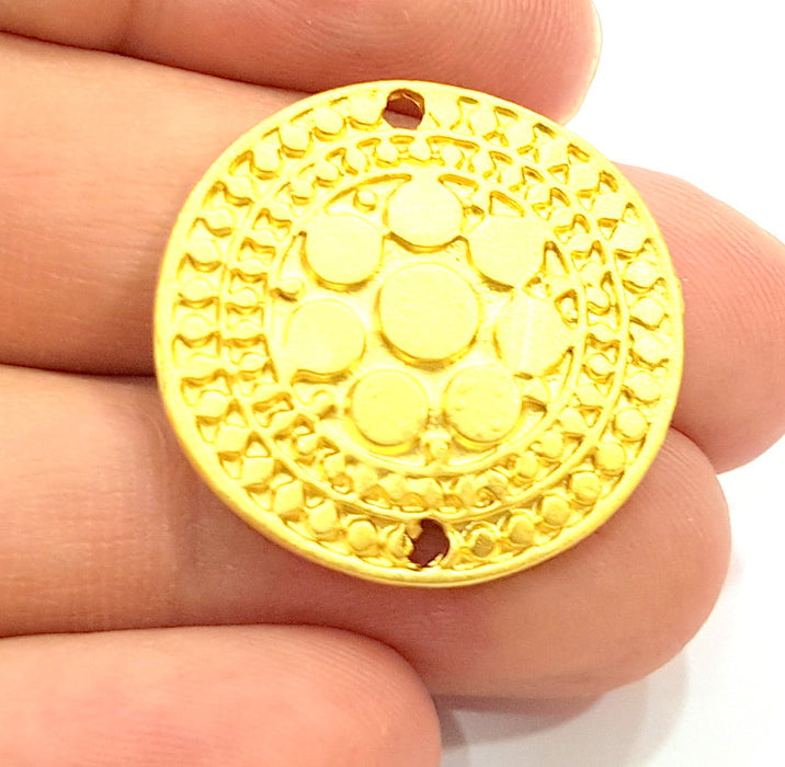 2 Gold Plated Connector Pendants (27mm) 2 Pcs  G6294