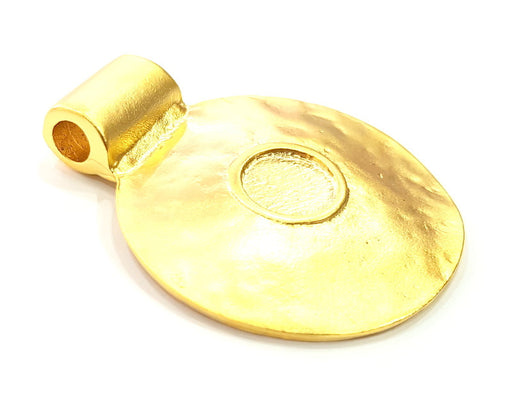 Gold Plated Medallion Pendant , Pendant Blank (56x45mm)  G6295