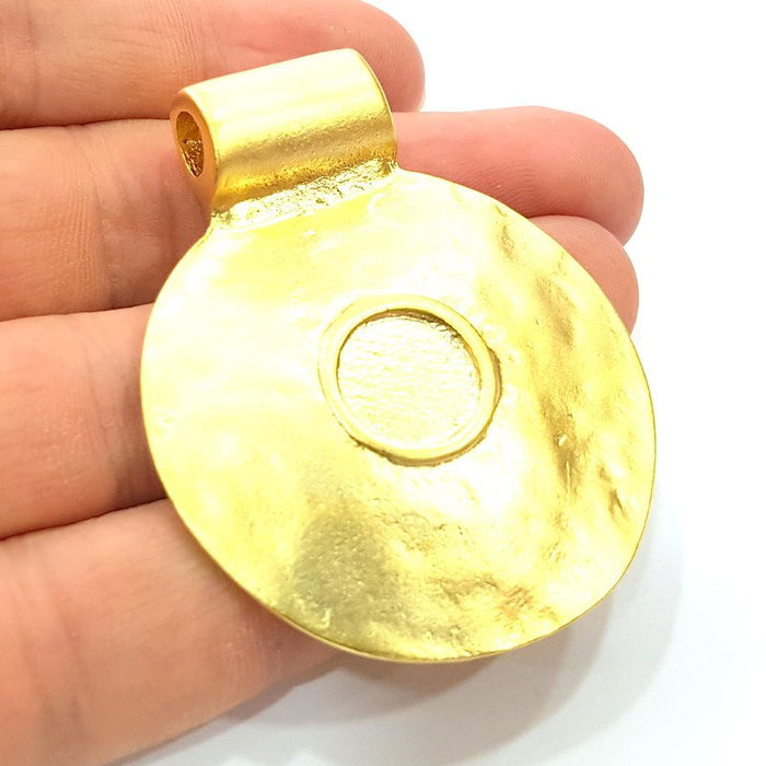 Gold Plated Medallion Pendant , Pendant Blank (56x45mm)  G6295